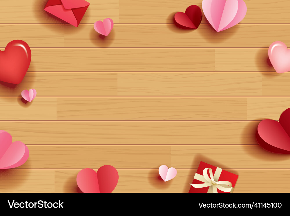Happy valentines day with paper hearts and copy Happy valentines day with paper hearts and copy vector image