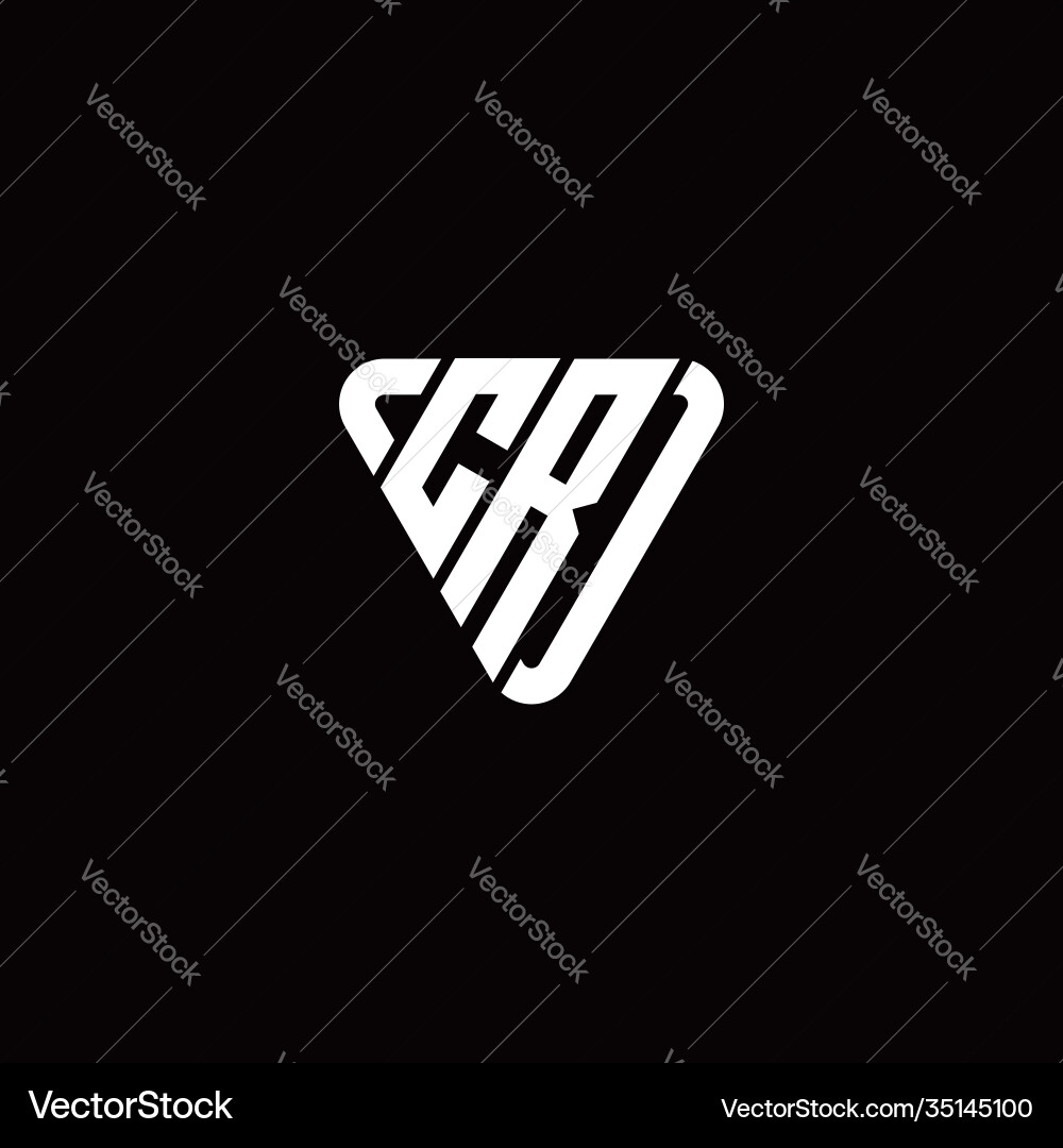 Initial letter c r linked triangle design logo Initial letter c r linked triangle design logo vector image