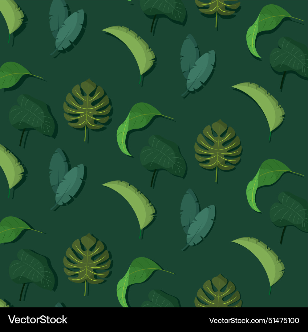 Leaves icons pattern background Leaves icons pattern background vector image