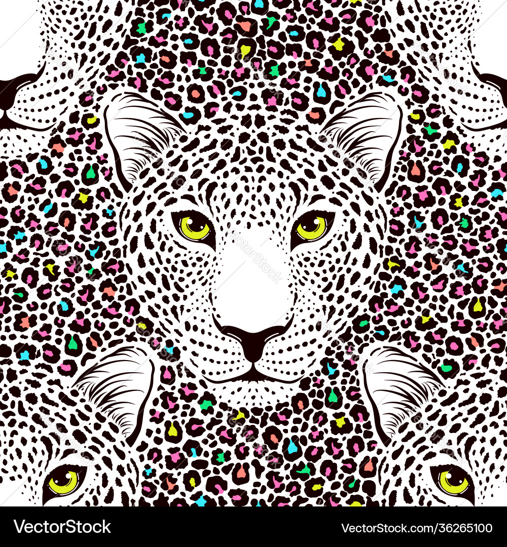 Leopard Muzzle Seamless Pattern vector image