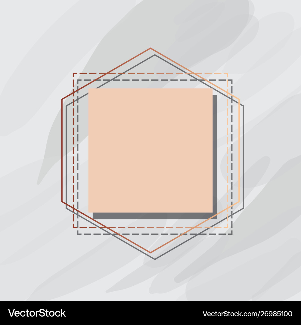 Linear frame square label marble template Vector Image