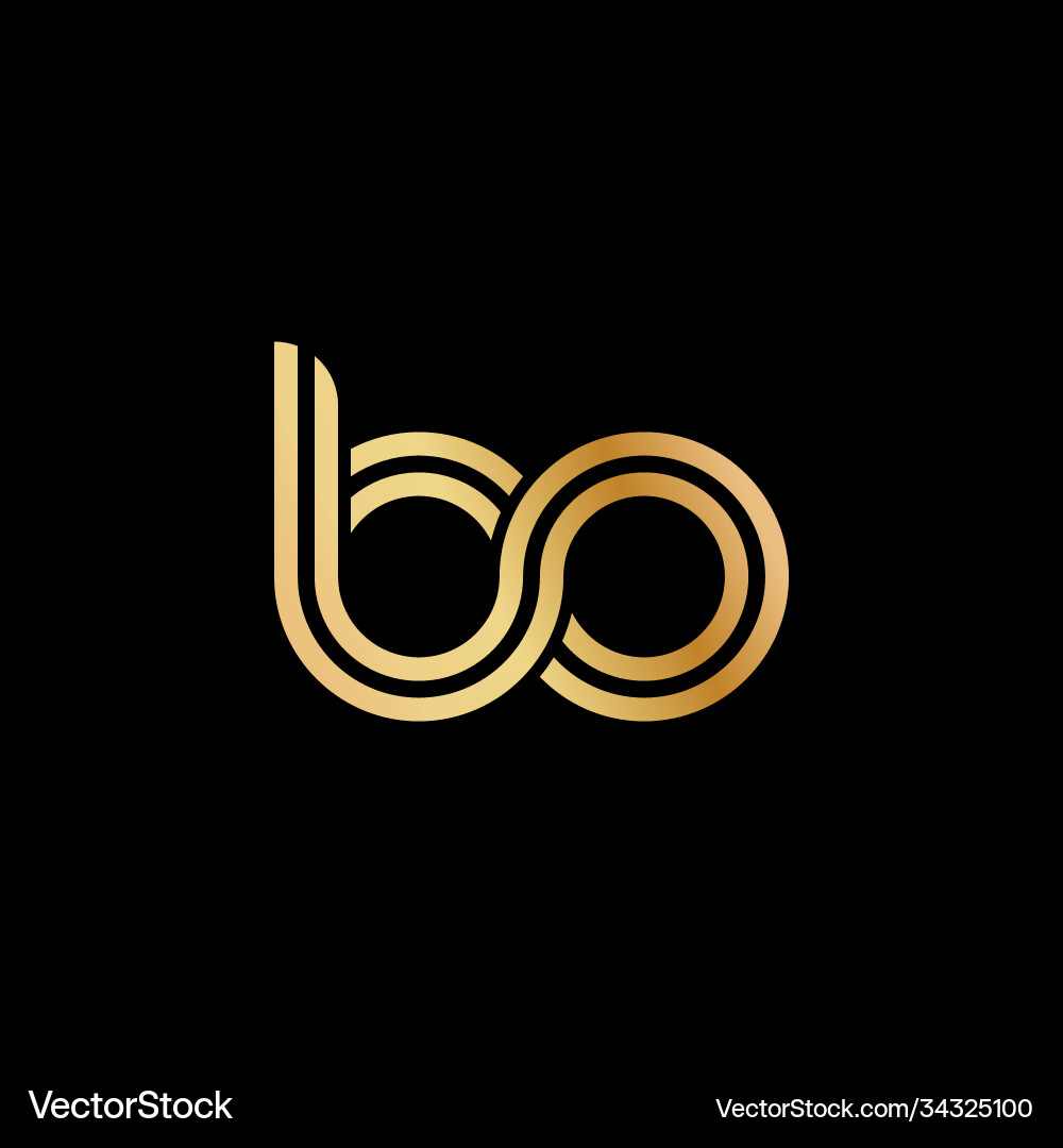 Lowercase letters b and o flat bound design Lowercase letters b and o flat bound design vector image