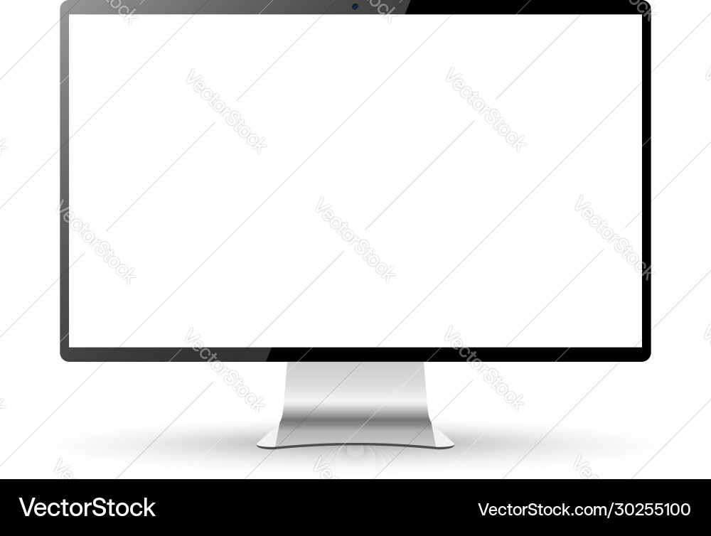 Realistic Computer Monitor on White Background vector image