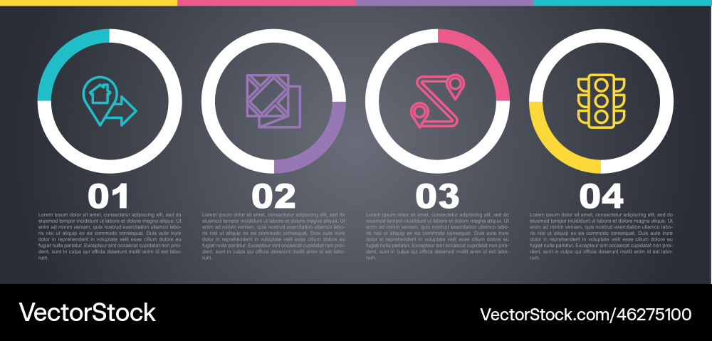 Set line location with house folded map route Vector Image