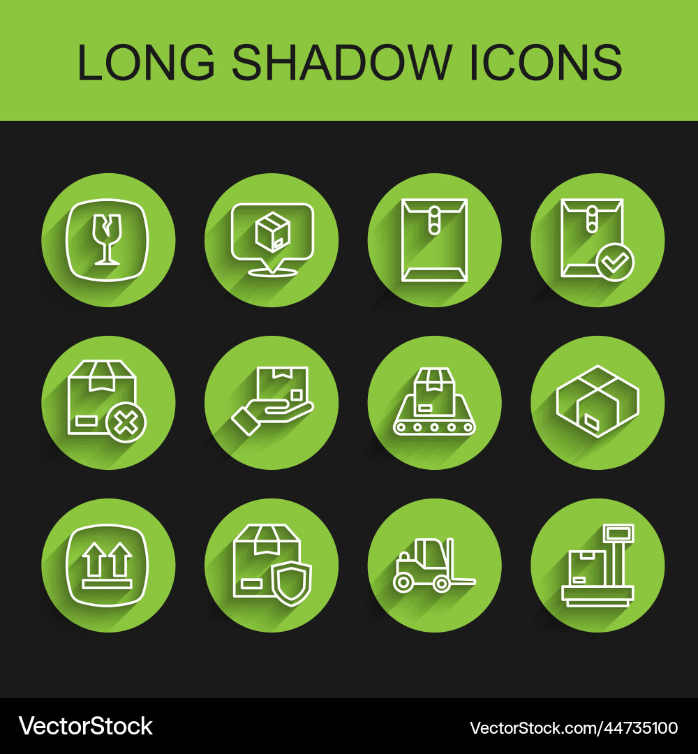 Set line this side up delivery security Vector Image