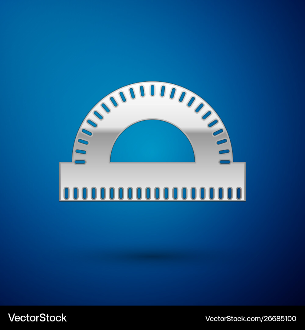 Silver protractor grid for measuring degrees icon Vector Image