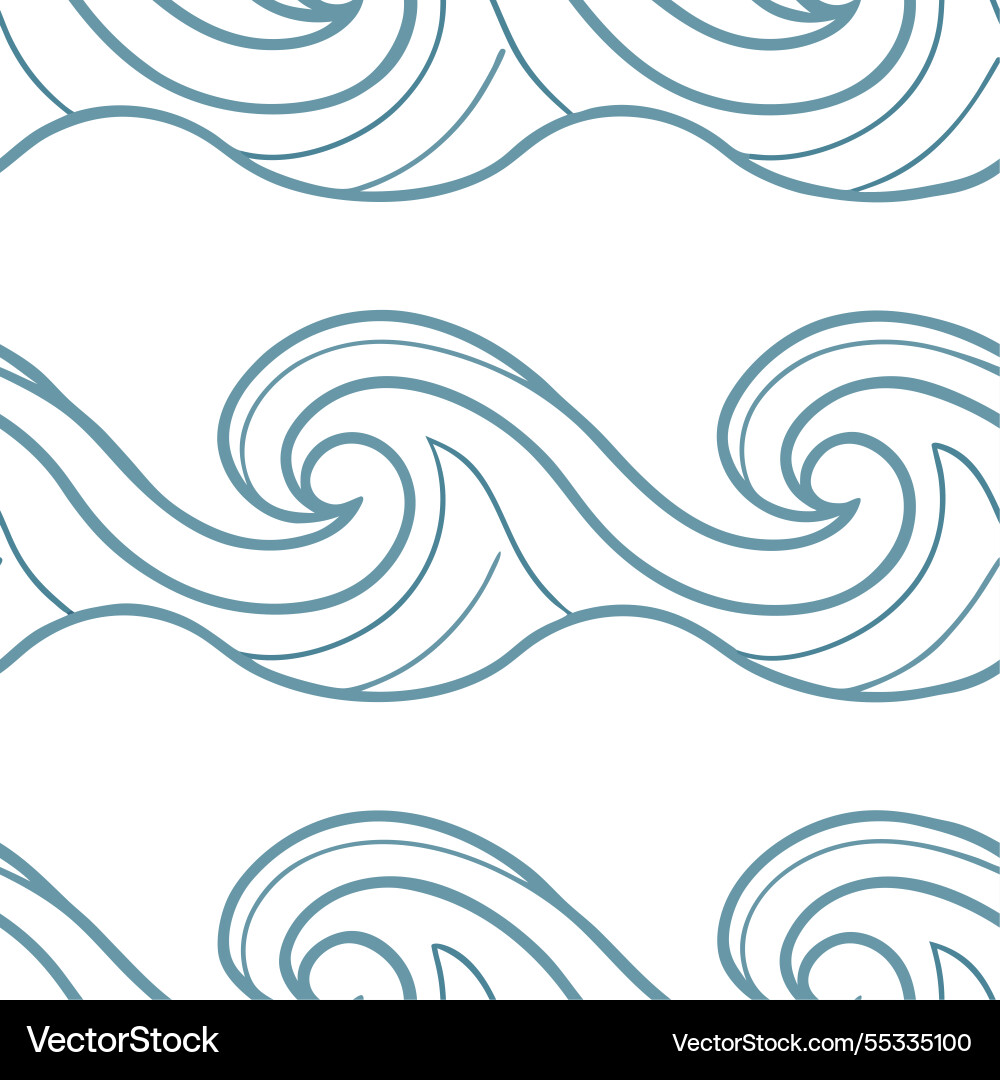 Soft summer waves seamless pattern with gentle Soft summer waves seamless pattern with gentle vector image