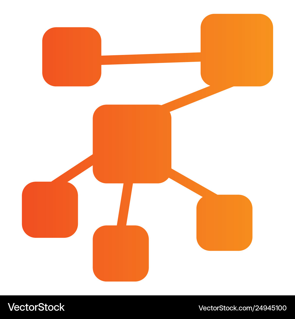 Structure flat icon network color icons in trendy Vector Image