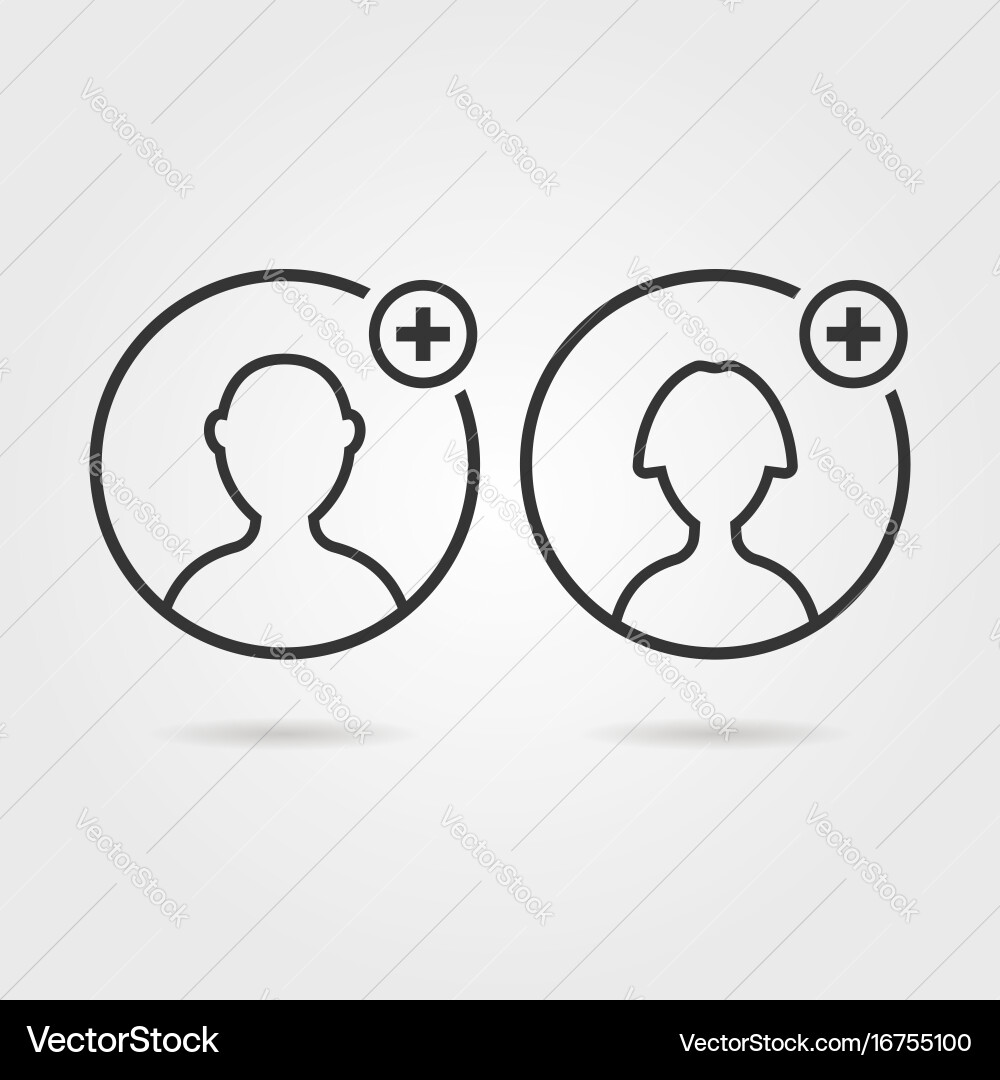 Thin line user icons like add contact Vector Image