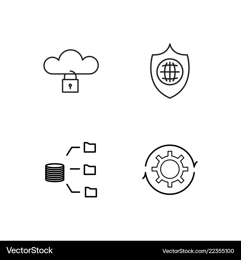 Web & Application Outlined Icons Vector Image