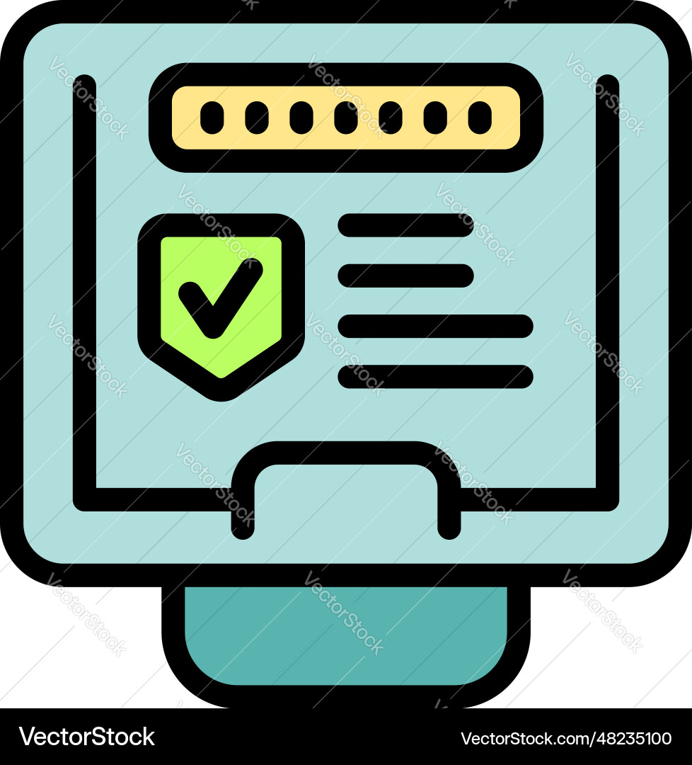 Web password icon flat Web password icon flat vector image