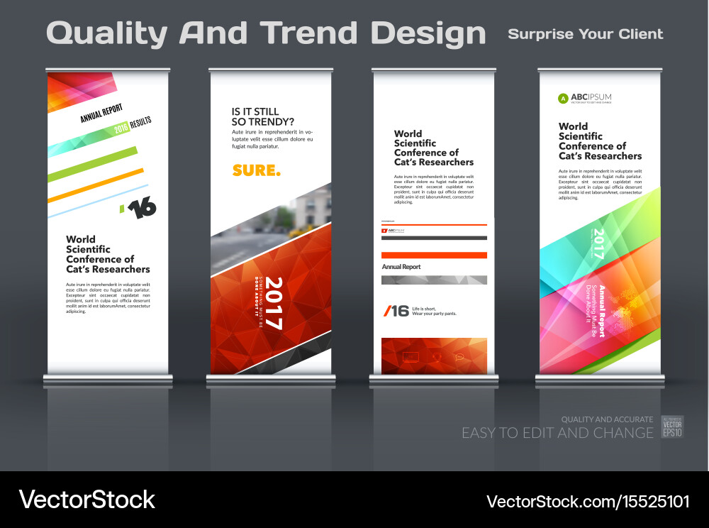 Abstract business set of modern roll up vector image