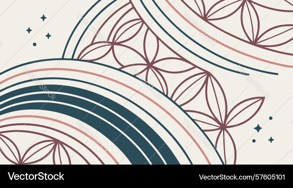 Abstract pattern with flowing lines and petals vector image