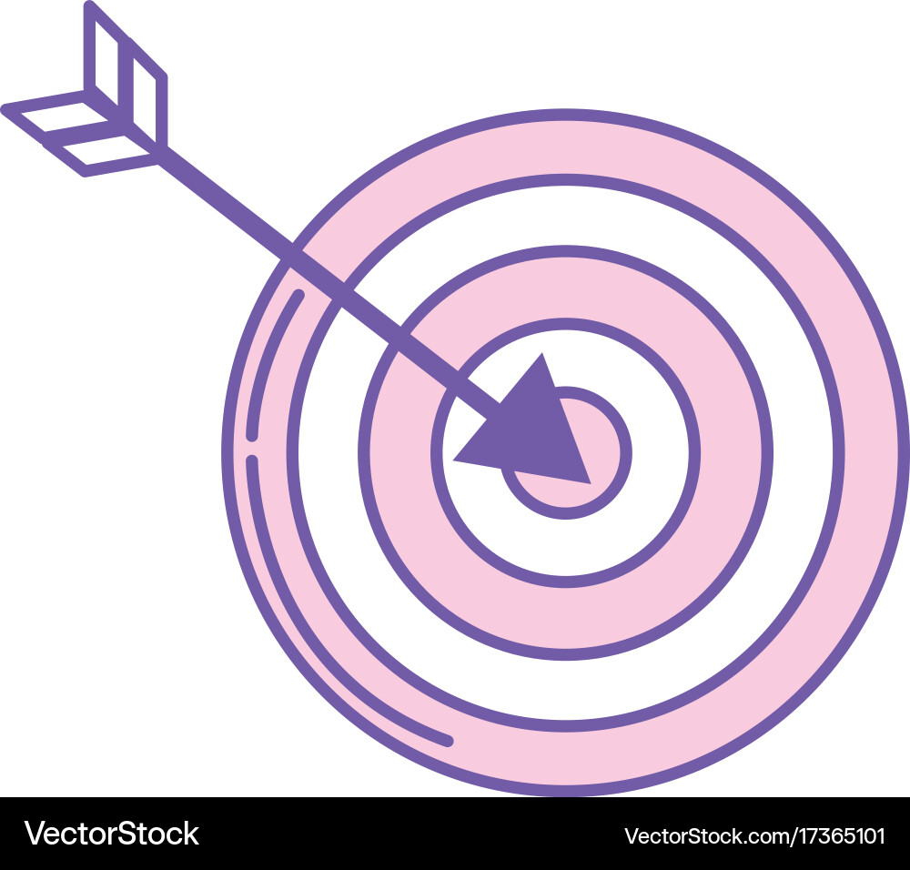 Arrow with target board to play vector image