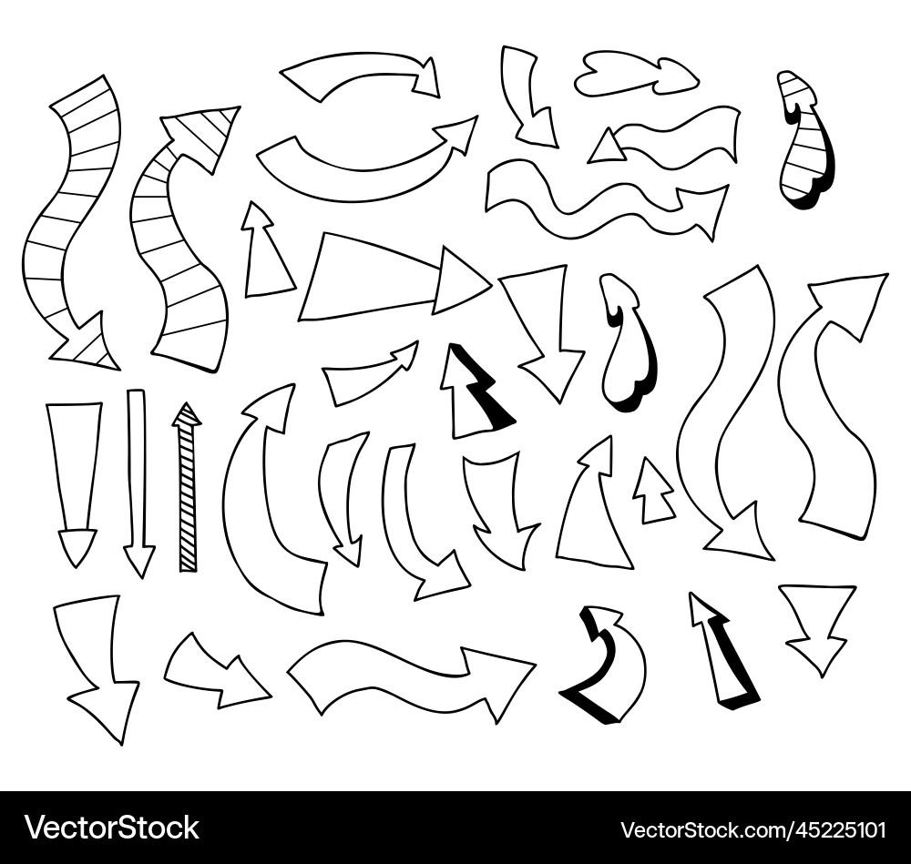 Big collection of arrows and pointers shapes Vector Image