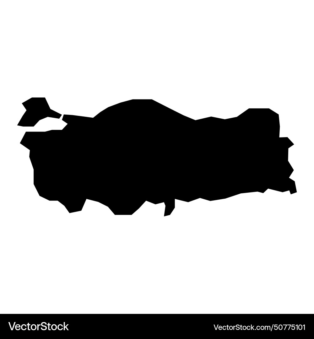 Black turkey map on white background vector image