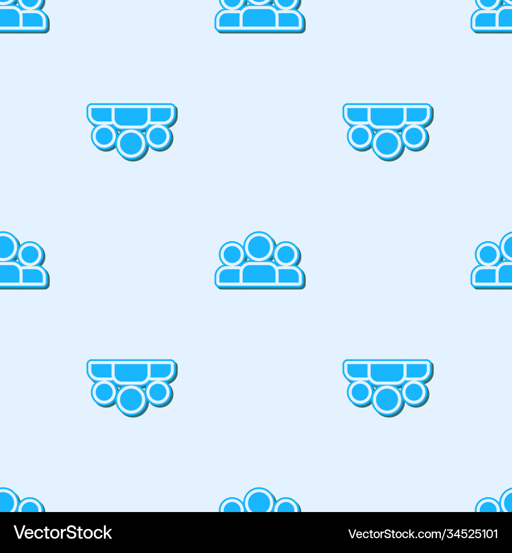 Blue line users group icon isolated seamless Vector Image