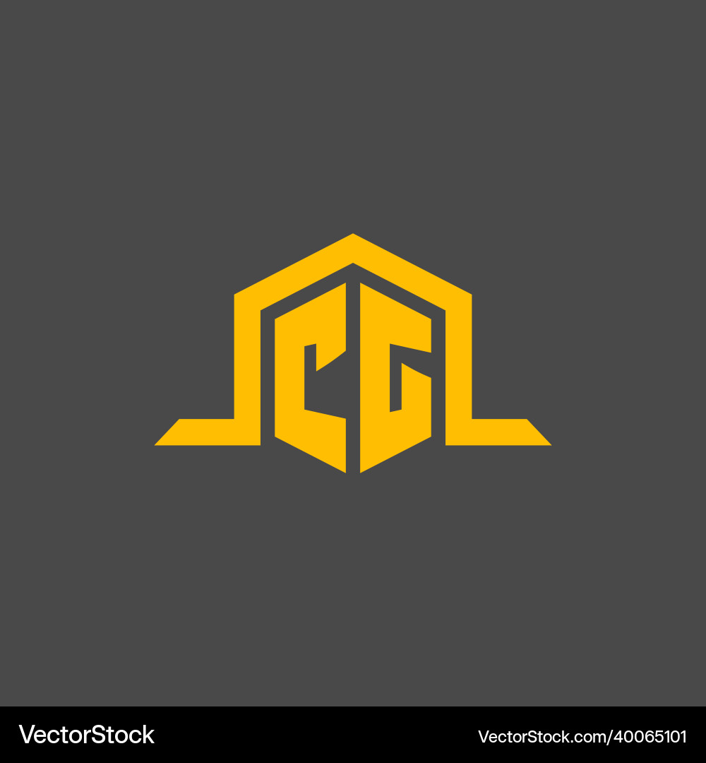 Cg monogram initial logo with hexagon style design Vector Image