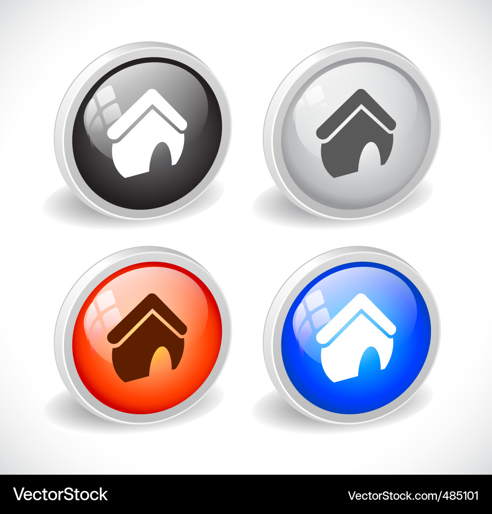 Color 3d buttons for web Vector Image