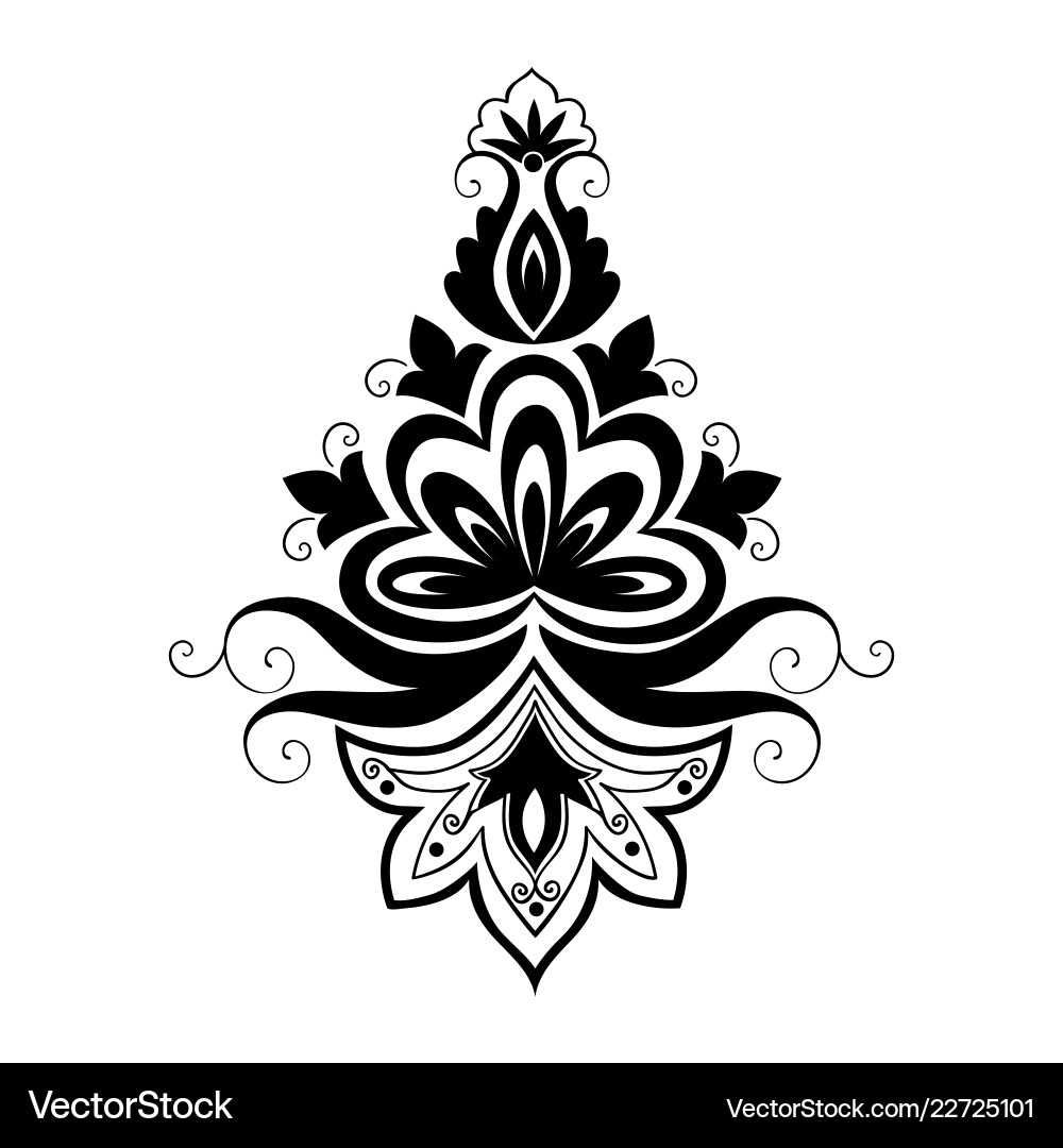 Damask element isolated central Damask element isolated central vector image