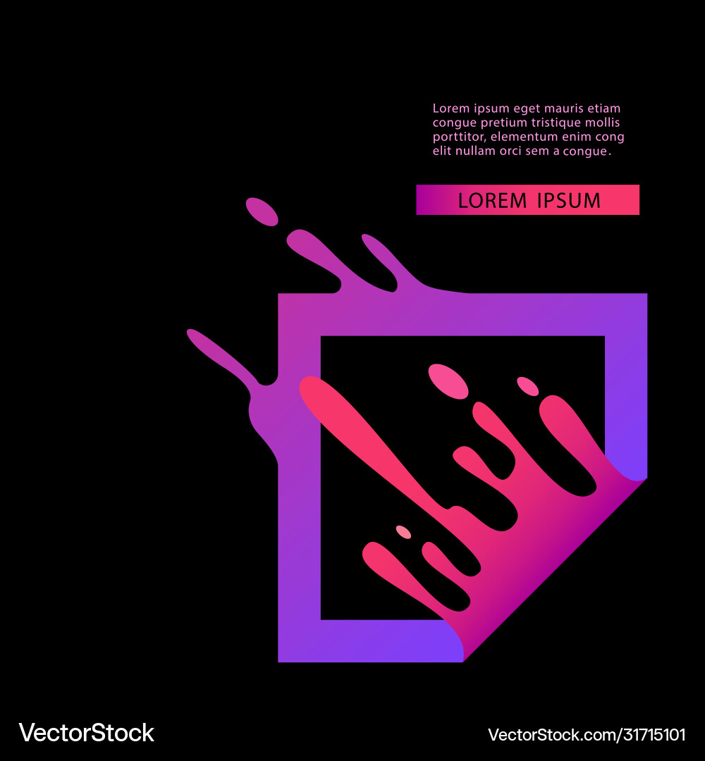 Frame with neon splashes and copy space template Frame with neon splashes and copy space template vector image