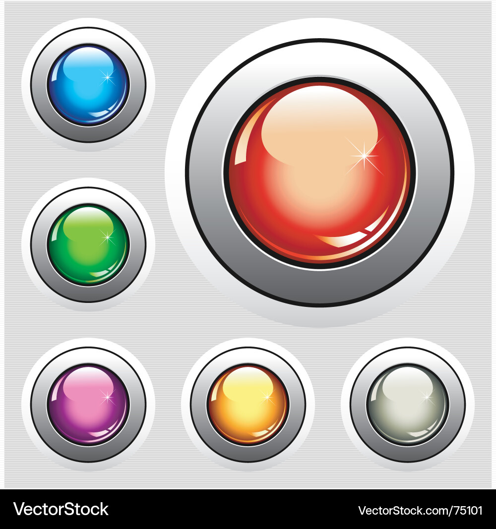 Glossy Metallic Buttons vector image