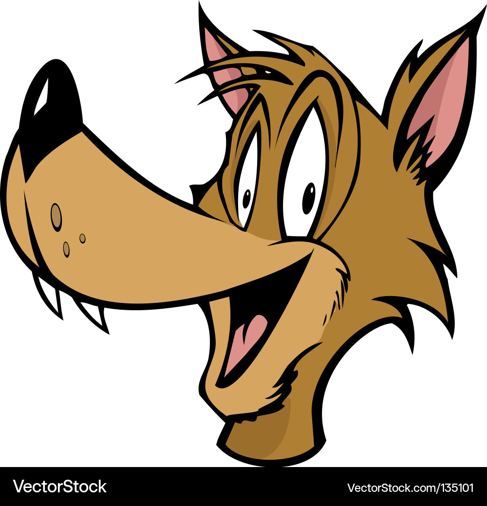 Goofy Wolf Cartoon Vector Image