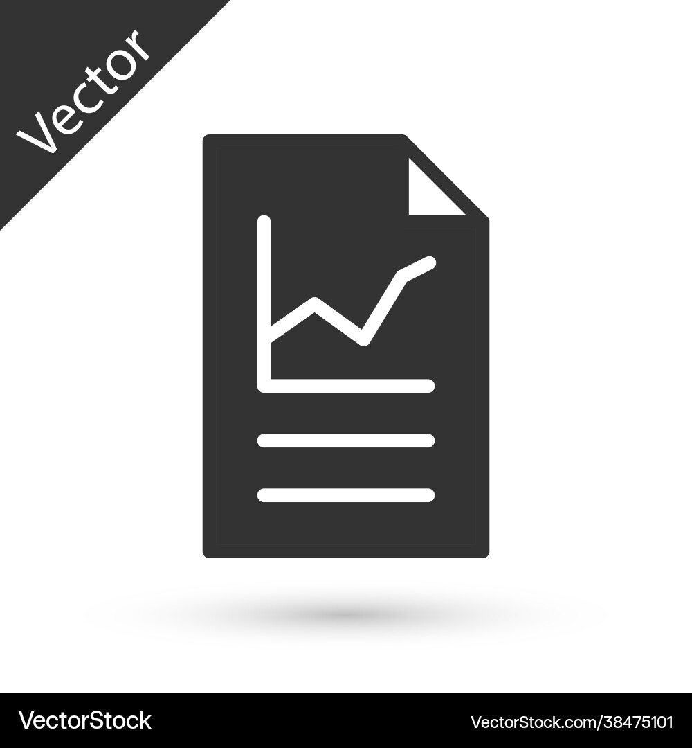 Grey document with graph chart icon isolated Grey document with graph chart icon isolated vector image