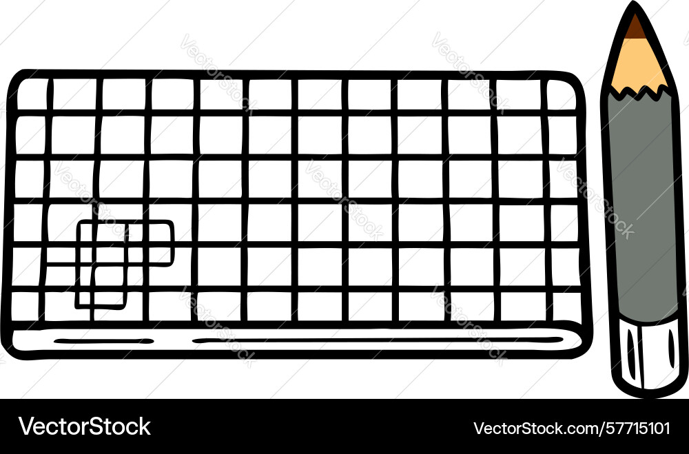 Grid document and pencil data organization Vector Image