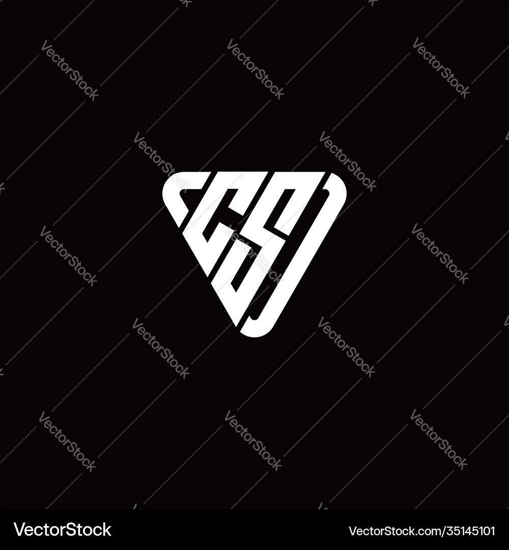 Initial letter c s linked triangle design logo Initial letter c s linked triangle design logo vector image