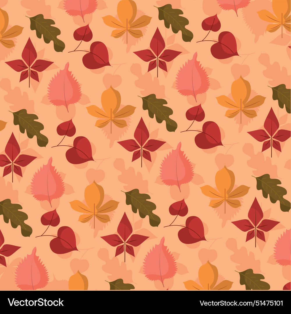 Leaves icons pattern background Vector Image
