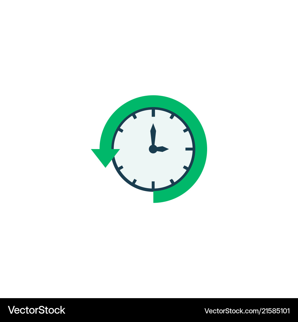 Log time icon flat element vector image