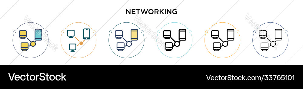 Networking icon in filled thin line outline Vector Image