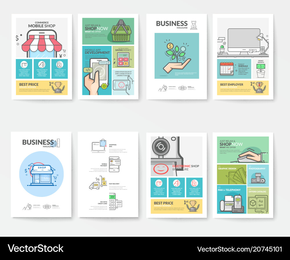 Print Templates & Icon Sets vector image