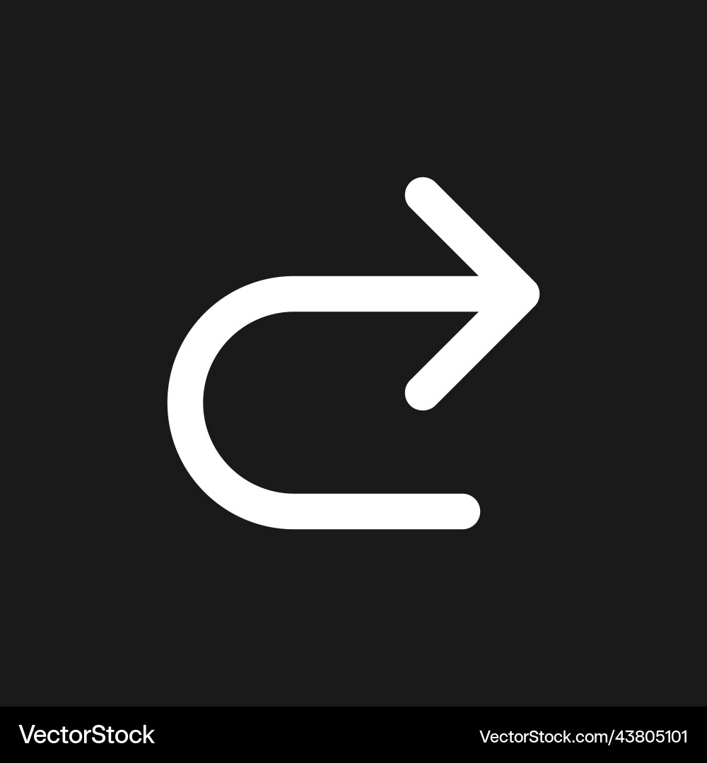 Repeat dark mode glyph ui icon Repeat dark mode glyph ui icon vector image