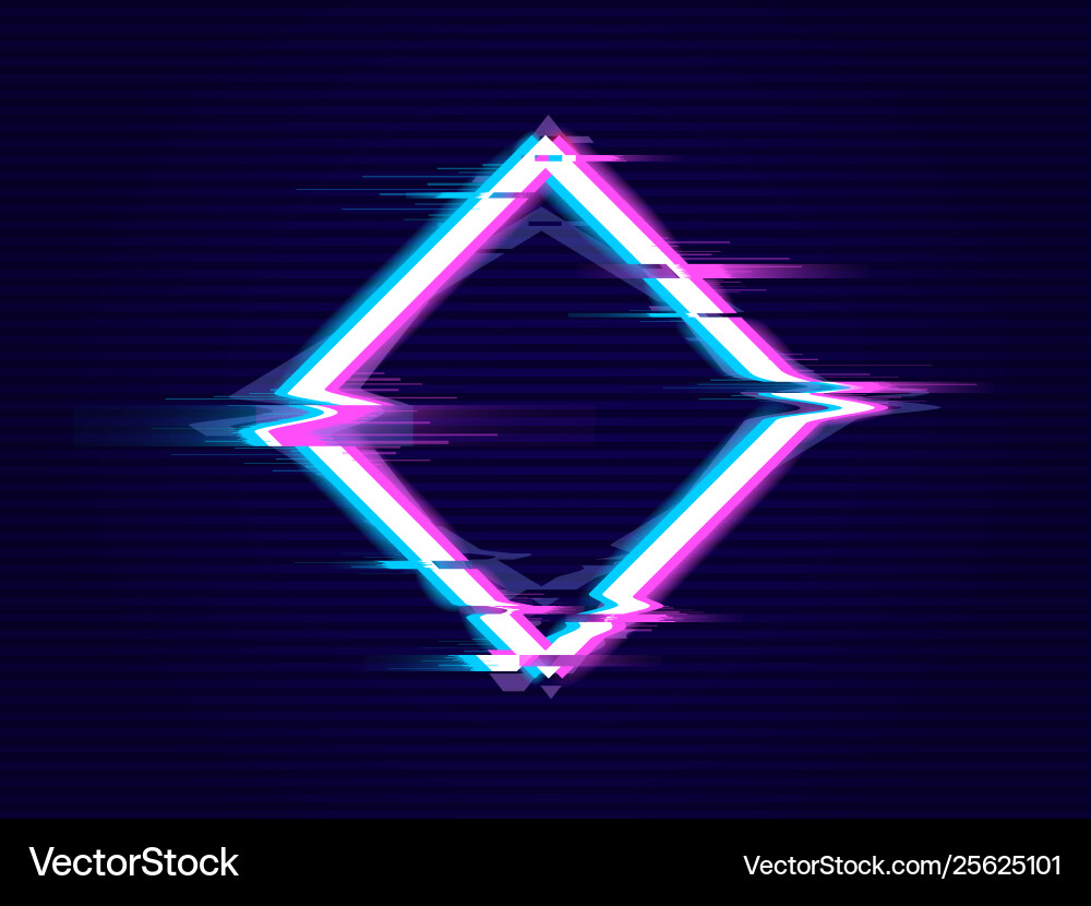 Rhombus with glitch effect distorted style Rhombus with glitch effect distorted style vector image