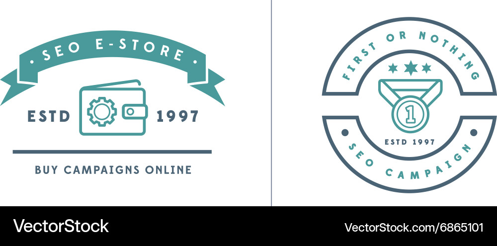 Set of seo search engine optimisation elements Vector Image