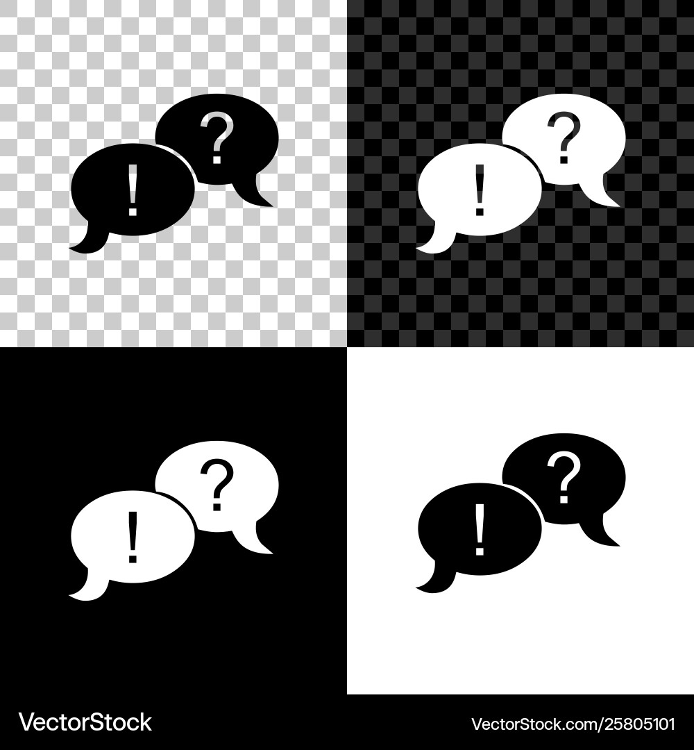 Speech bubbles with question and exclamation marks Vector Image