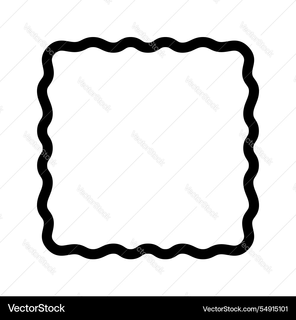Square frame with curvy edges rectangular shape vector image