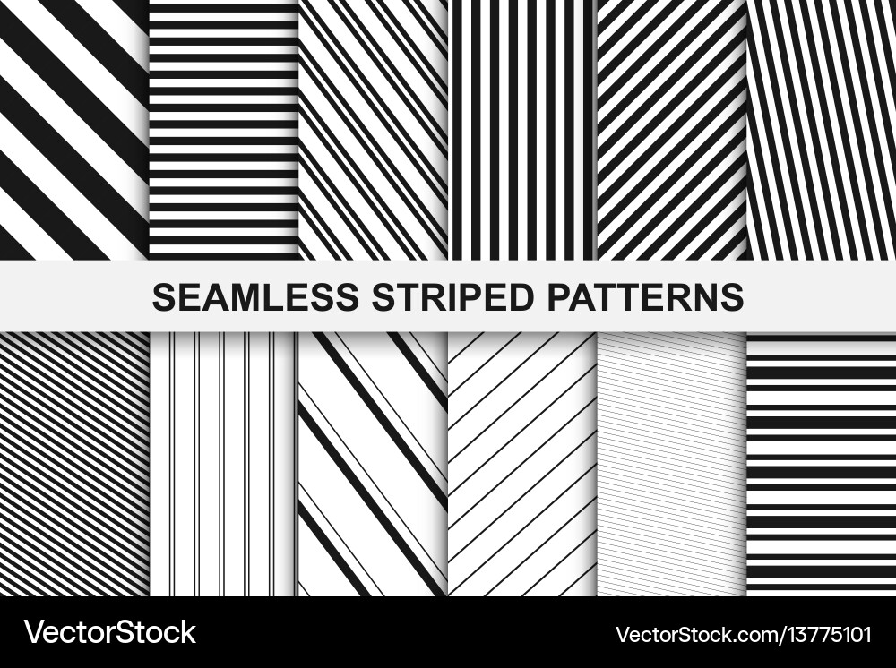 Striped Pattern Collection vector image