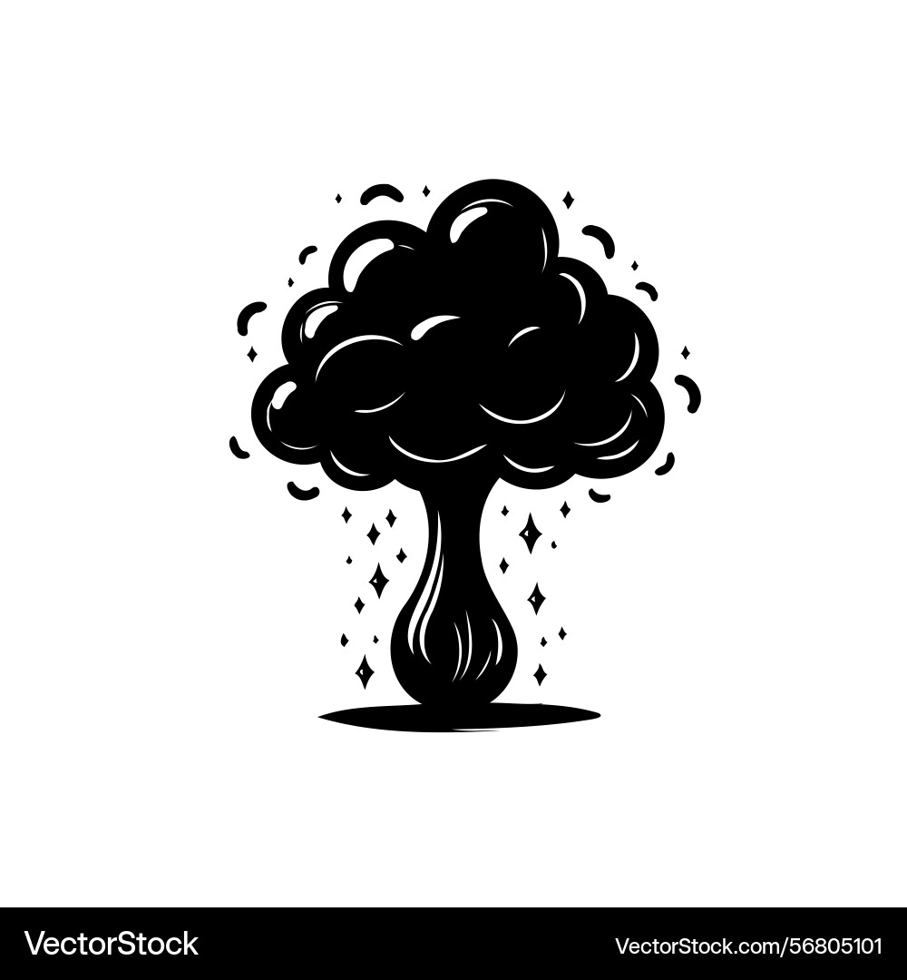 Stylized of an abstract explosion with cloud shape vector image