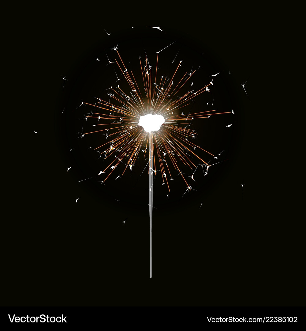 Bengal fire new year sparkler candle isolated Bengal fire new year sparkler candle isolated vector image