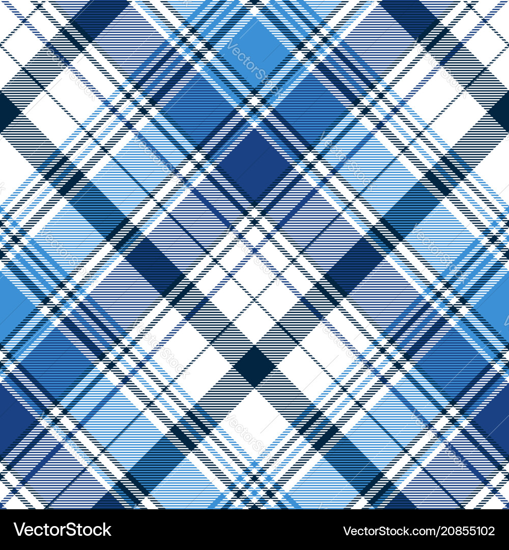 Blue Diagonal Plaid Pattern Royalty Free Vector Image