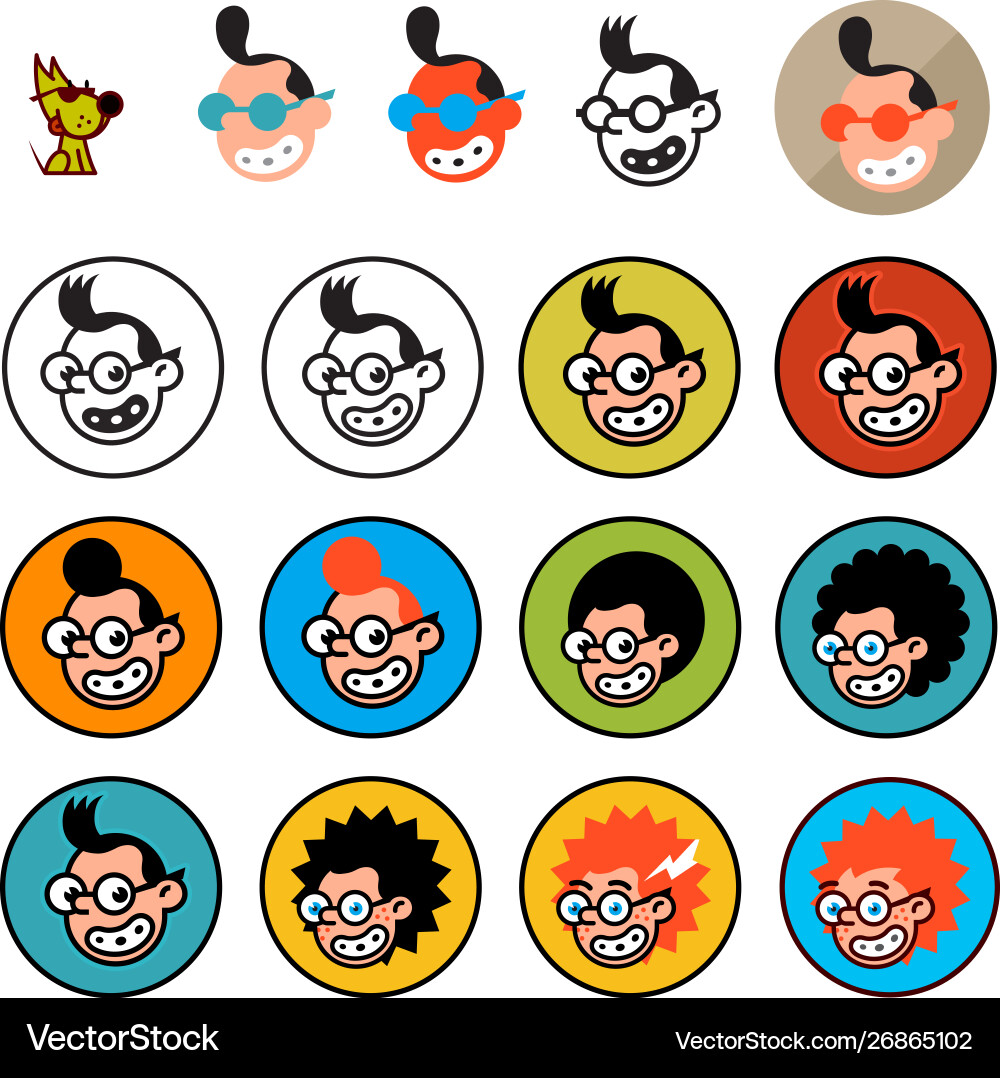 Cartoon characters geeks in a flat style image Cartoon characters geeks in a flat style image vector image
