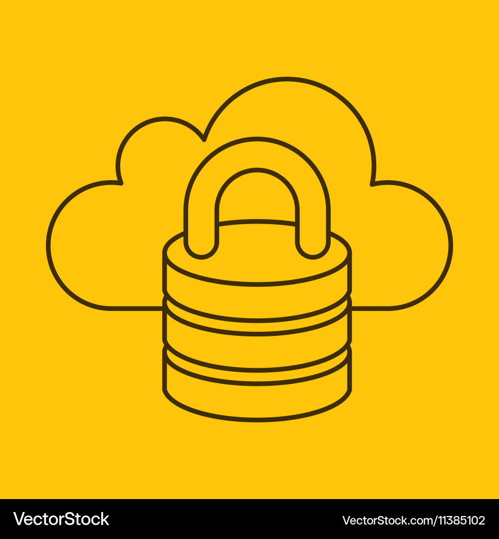 Cloud computing data storage vector image