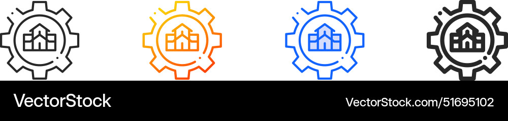 Development iconthin linear gradient blue stroke Development iconthin linear gradient blue stroke vector image