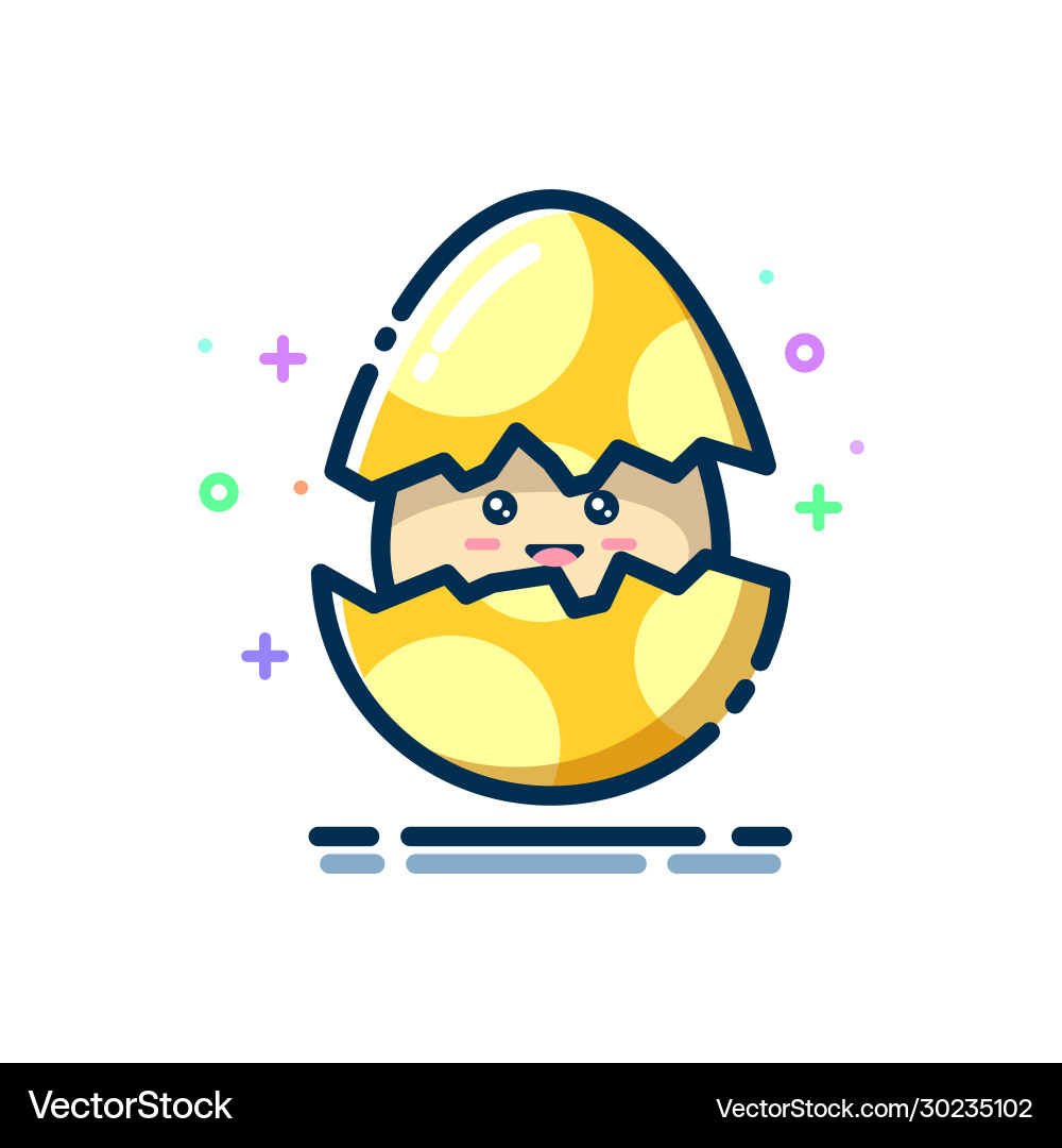 Egg hatch with a smile expression Egg hatch with a smile expression vector image
