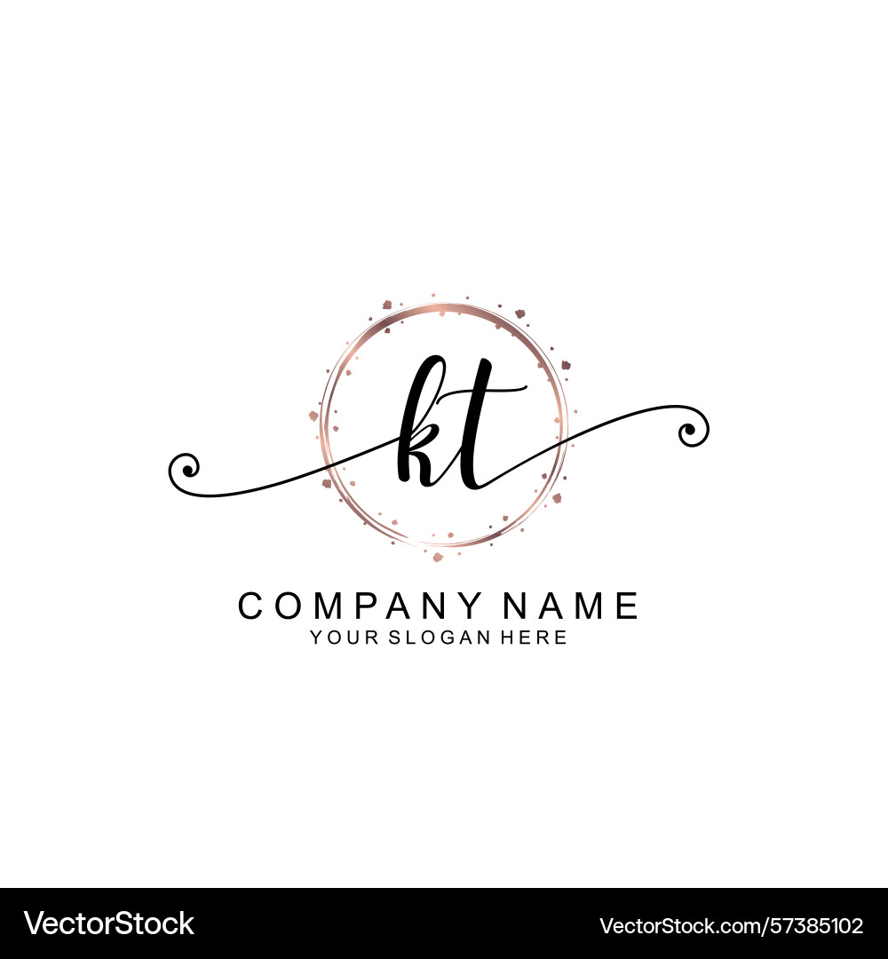 Elegant kt initial logo collection with modern Vector Image