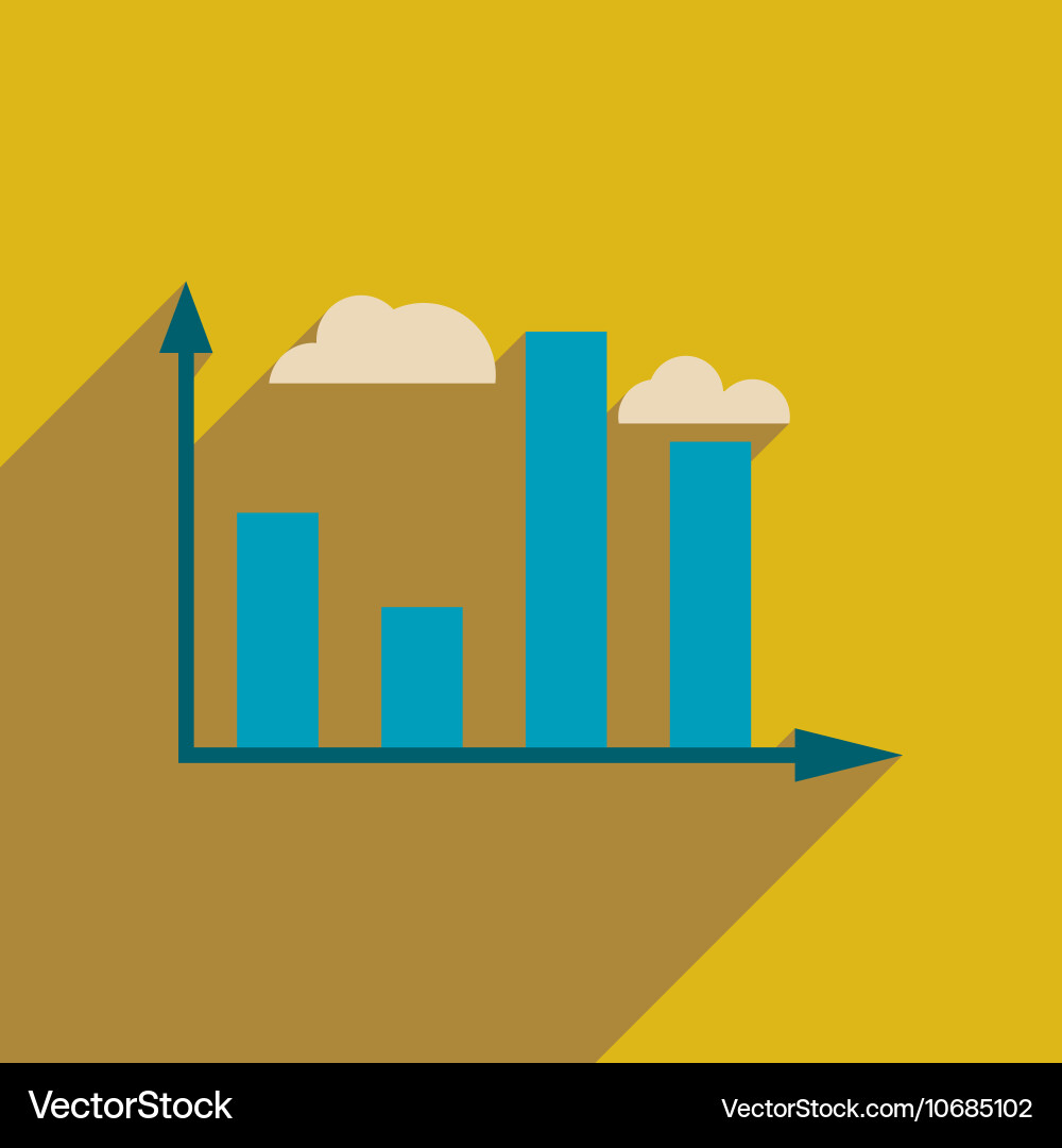 Flat web icon with long shadow graph vector image