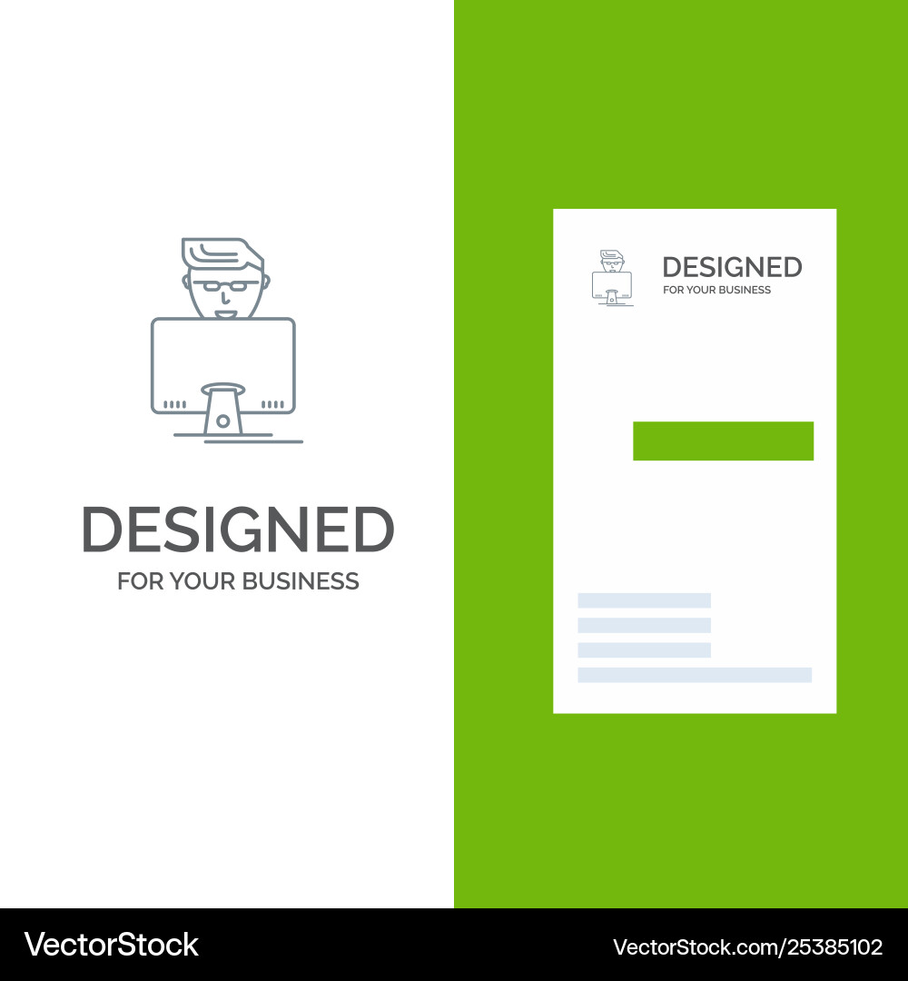 Hacker user gamer programmer grey logo design Hacker user gamer programmer grey logo design vector image